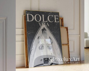 Black & White Dolce Vita Yacht Wall Art, Old Money Aesthetic Poster, Stockholm Style Vintage Sailboat Magazine Print, Yacht Club Poster, image 4
