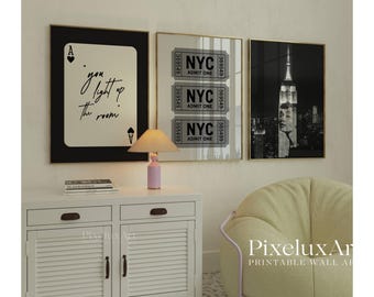 Set of 6 Gallery Wall Print – Black And White Fashion Print, NYC Wall Art, Trendy Aesthetic Chic Y2K Apartment Decor, Collage Print, image 4
