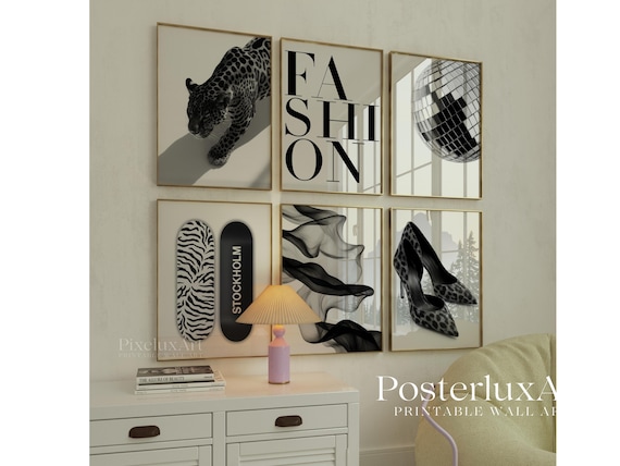 Stockholm Black and White Wall Art Set of 6