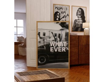 Whatever Poster, Collage Apartment Print, Black And White Y2k Fashion Print, Feminist Trendy Stylish & Cool Girl Aesthetic Art, image 4
