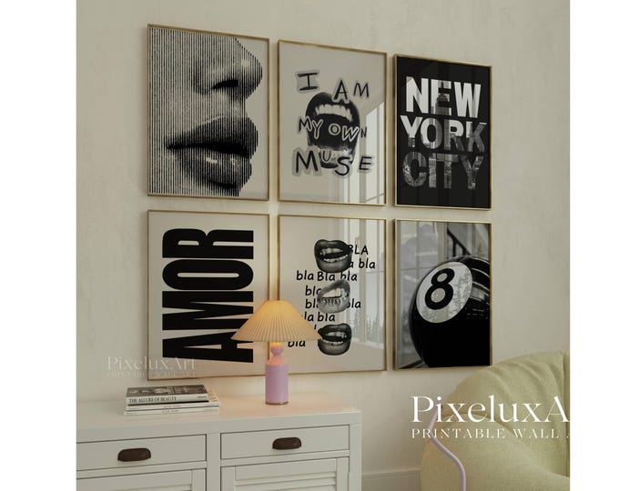 Set of 6 Gallery Wall Print – Fashion Print, NYC Wall Art…