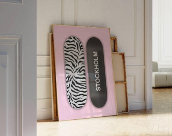 Pink Zebra Apartment Print Set, Preppy Y2k Fashion Print, Leopard Pink Stylish And Cool Girl Aesthetic Art for Teen & Dorm Room, Zebra Print, image 5