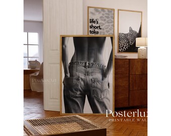 Stockholm Style Black & White Leopard Fashion Wall Art, Stockholm Modern Aesthetic Chic Apartment Print, Stylish Y2K Wall Art, Leopard Print, image 4
