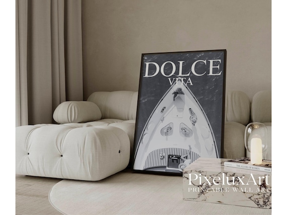 Black & White Dolce Vita Yacht Wall Art