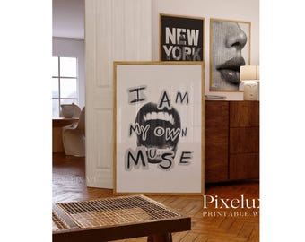 Set of 6 Gallery Wall Print – Fashion Print, NYC Wall Art, Trendy Aesthetic Chic Y2K Apartment Decor, Black And White Funky Art,, image 5