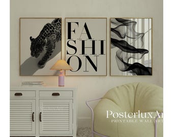 Stockholm Black and White Wall Art Set of 6 – Fashion Wall Art, Leopard, High Heels, Disco Ball Poster, Trendy Aesthetic Y2K Apartment Print, image 5