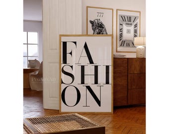FASHION Typography Wall Art – Modern Bold Text Poster | Minimalist Black & White Print, Chic Fashion Decor for Closet or Office Walls, image 7