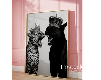 Luxury Leopard & Panther Wall Art, Stockholm Style Royal Jungle Modern Aesthetic Chic Apartment Decor, Stylish Y2K Fashion Leopard Print, image 6