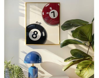 Trendy Collage Apartment Print, Lucky 8 Ball Print, Y2k Fashion Print, Stylish And Cool Girl Aesthetic Art for Teen & Dorm Room, image 5