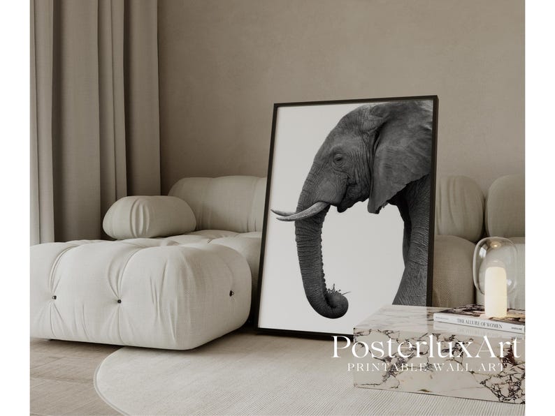 Minimal Elephant Print