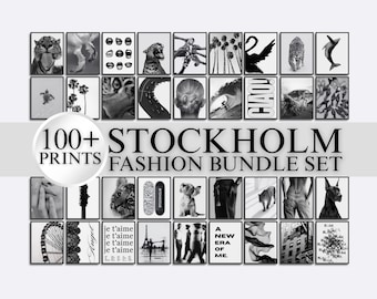 100+ Stockholm Fashion Wall Art Bundle | Leopard, Fashion, Chic and Stylish Gallery Set, Aesthetic Black & White Wall Art Set