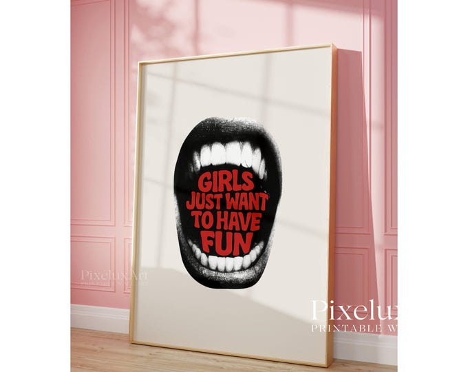 Trendy Girly Wall Art, Collage Apartment Print, Black And…