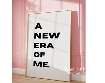 A New Era of Me Typography Print, Minimal Motivational Wall Art, Modern Black and White Female Strength Art, Bold Woman Print, image 5