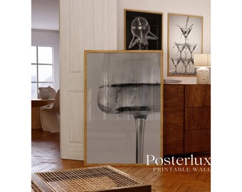 Black & White Champagne Art Print – Modern Bar Cart Art, Champagne Photo Print, Stockholm Style Kitchen Aesthetic Print, Cool Stylish Print, image 6