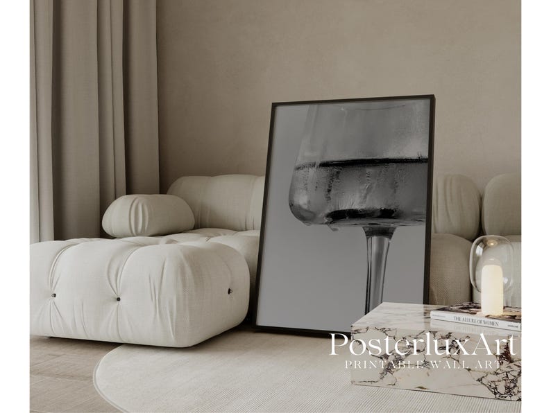 Black & White Champagne Art Print