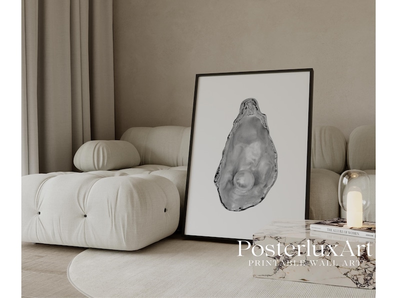 Stockholm Style Black and White Seashell Wall Art