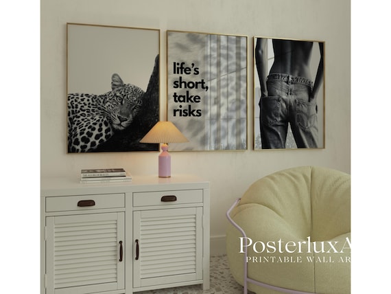 Stockholm Style Black & White Leopard Fashion Wall Art