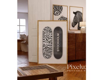 Zebra Black and White Fashion Wall Art Set – Stockholm Aesthetic Print, Cool Y2K Collage Prints, Zebra Stylish Chic Apartment Decor, image 5