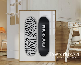 Luxury Black & White Leopard Fashion Wall Art, Stockholm Modern Aesthetic Chic Apartment Decor, Stylish Y2K Wall Art, Fashion Leopard Print, image 5