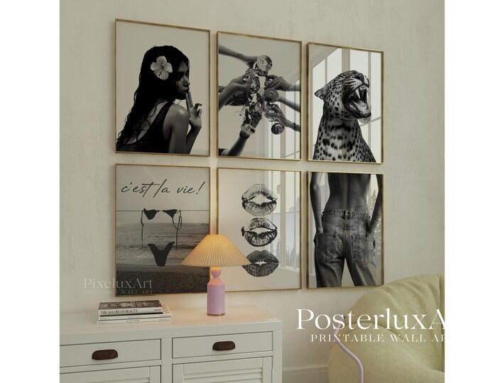 Stockholm Style Gallery Wall Set, Black and White Bundle…