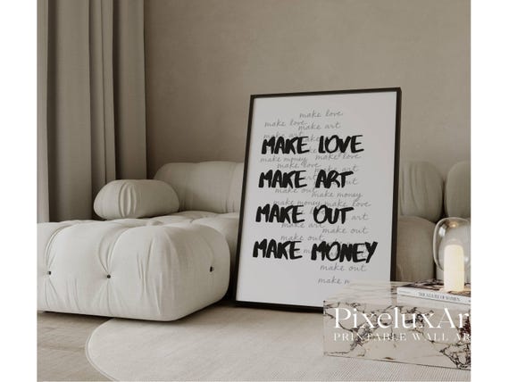 Make Love Make Art Trendy Collage Print