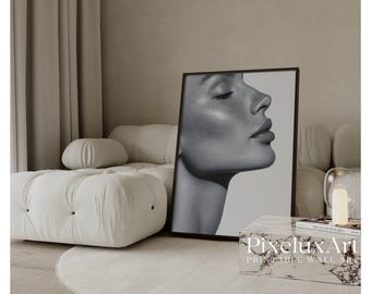 Black And White Female Portrait Art Print – Modern Stylish Body Silhouette Poster, Y2K Fashion Aesthetic Poster, Trendy Stockholm Style Art, image 1