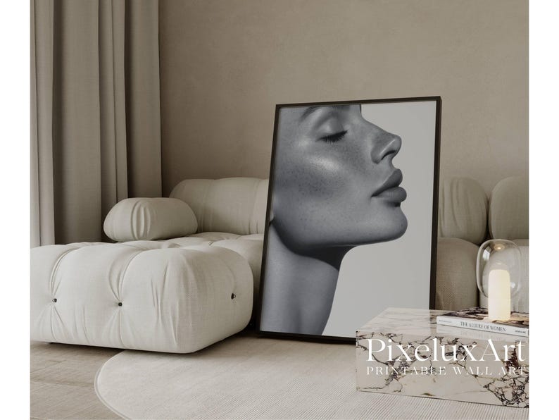 Black And White Female Portrait Art Print