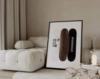 Stockholm Chic Gallery Wall Set, Leopard Fashion Prints, Luxury Modern Apartment Decor, Scandinavian Aesthetic Wall Art Bundle, image 4