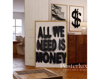 Black & White Typography Print, Stockholm Style Graffiti Fashion Wall Art, Modern Aesthetic Chic Apartment Decor, image 3