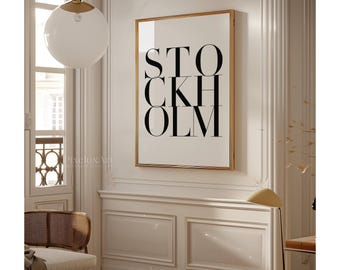 Modern Stockholm Typography Print – Black and White Stockholm Aesthetic Print, Cool Y2K Fashion Prints, Stylish Chic Apartment Decor, image 5