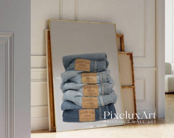 Set of 3 Fashion & Leopard Wall Art Set – Stockholm Style Y2K Aesthetic Cool Girl and Animal Print, Chic Fashion Decor, Stylish Denim Poster, image 6