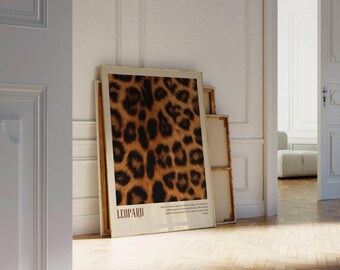 Leopard Pattern Art, Aesthetic Leopard Print, Leopard Wall Art for Bedroom, Stylish Y2k Apartment Decor, Art Prints Chic, Animal Print Decor, image 1