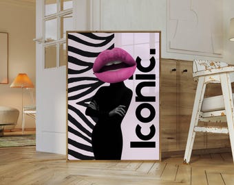 Pink Black Wall Art, Preppy Collage Apartment Print, Pink Gray Y2k Fashion Print, Feminist Quote, Stylish And Cool Girl Aesthetic Wall Art, image 5