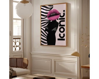 Pink Black Wall Art, Preppy Collage Apartment Print, Pink Gray Y2k Fashion Print, Feminist Quote, Stylish And Cool Girl Aesthetic Wall Art, image 3