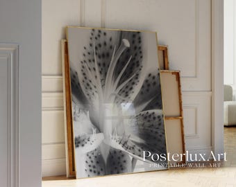 Stockholm Style Black & White Flower Print, Minimalist Botanical Wall Art, Modern Scandinavian Home Decor Poster, Digital Download, image 4