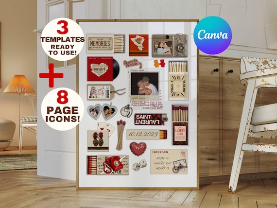 Custom Matchbook Art Canva Template • Anniversary Gifts • DIY Matchbooks Templates • Matchbook Template for Family, Him, Her, Birthday