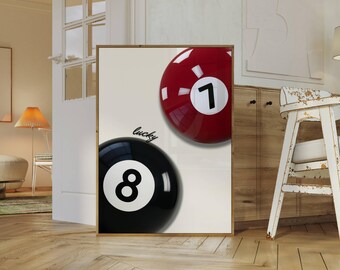 Trendy Collage Apartment Print, Lucky 8 Ball Print, Y2k Fashion Print, Stylish And Cool Girl Aesthetic Art for Teen & Dorm Room, image 6