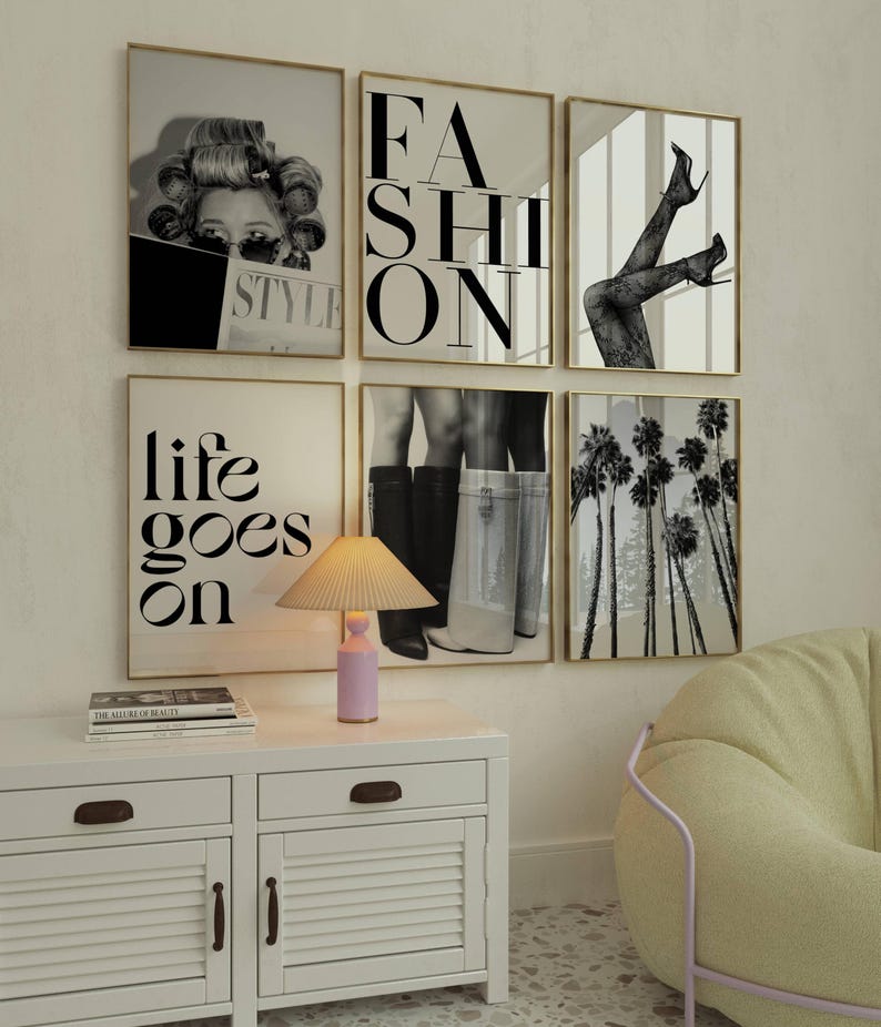 Stockholm Black and White Fashion Wall Art Set