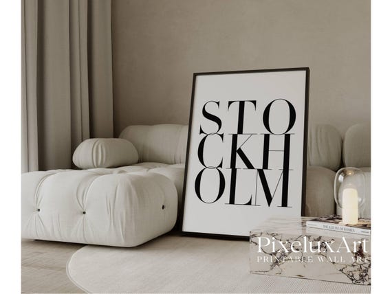 Modern Stockholm Typography Print