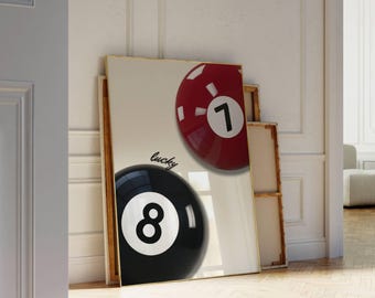 Trendy Collage Apartment Print, Lucky 8 Ball Print, Y2k Fashion Print, Stylish And Cool Girl Aesthetic Art for Teen & Dorm Room, image 4