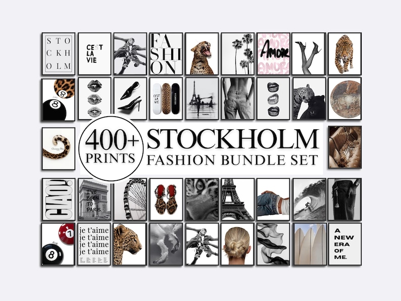 400+ Stockholm Fashion Wall Art Bundle | Modern Prints, Leopard, Fashion, Chic & Stylish Gallery Set, Aesthetic Luxury Wall Art Set