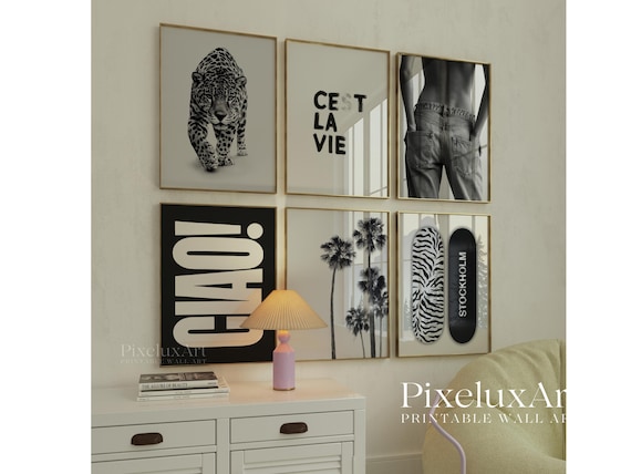 Black and White Wall Art Set of 6
