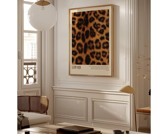 Leopard Pattern Art, Aesthetic Leopard Print, Leopard Wall Art for Bedroom, Stylish Y2k Apartment Decor, Art Prints Chic, Animal Print Decor, image 3