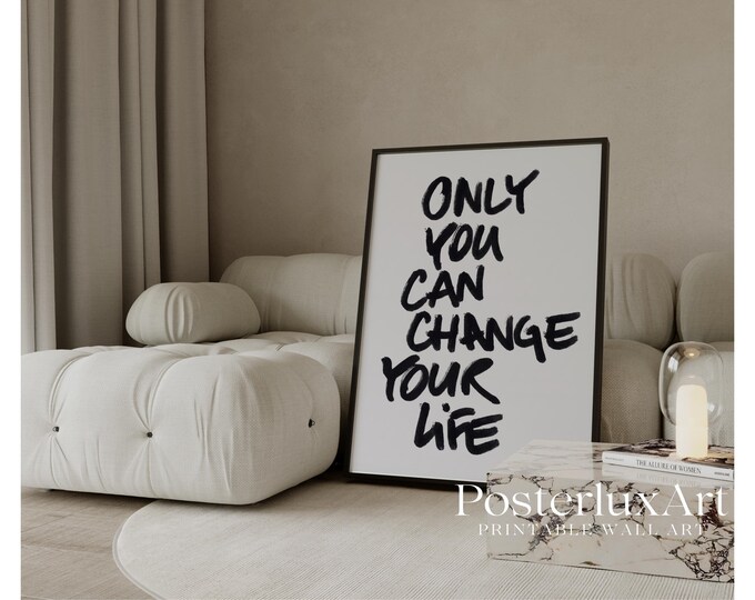 Motivational Typography Wall Art – Scandinavian Quote…