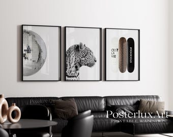 Stockholm Chic Gallery Wall Set, Leopard Fashion Prints, Luxury Modern Apartment Decor, Scandinavian Aesthetic Wall Art Bundle, image 3