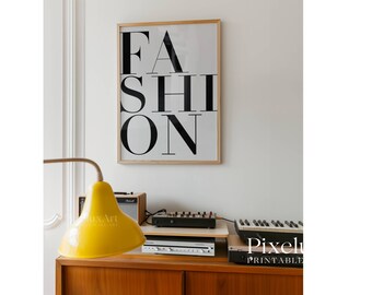 FASHION Typography Wall Art – Modern Bold Text Poster | Minimalist Black & White Print, Chic Fashion Decor for Closet or Office Walls, image 6