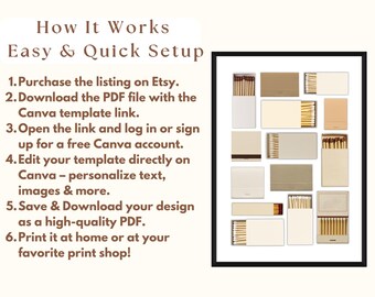 Neutral Blank Matchbox Template Canva | DIY Matchbox Template, Blank Matchbooks Art, Printable Matches, DIY Matchbook Download, image 4