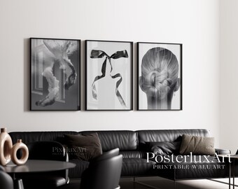 Stockholm Style Gallery Wall Set, A New Era of Me Poster Bundle, Y2K Black and White Fashion Prints, Scandinavian Home Decor, image 4