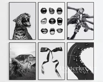 100+ Stockholm Fashion Wall Art Bundle | Leopard, Fashion, Chic and Stylish Gallery Set, Aesthetic Black & White Wall Art Set, image 3