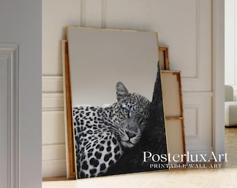 Black And White Leopard Wall Art Print, Modern Y2k Fashion Print, Cheetah Wall Art, Animal Chic Aesthetic Decor, Stylish Roar Cheetah Print, image 4